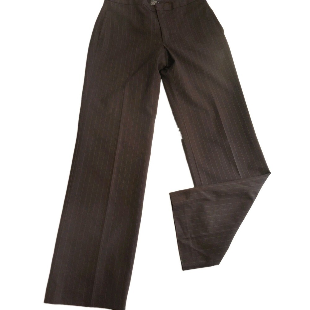 Banana Republic Pinstripe Dress Pants Women's Size 2 Brown Career Retro Wool